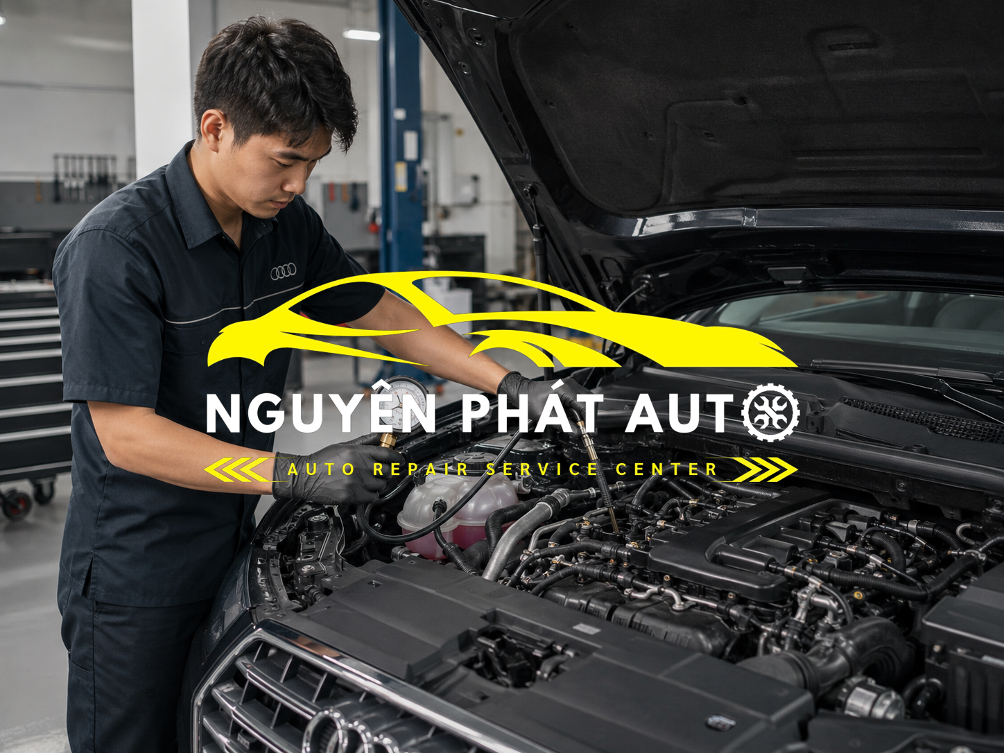 Kiểm tra áp suất xy-lanh động cơ xe Audi tại Nguyên Phát Auto